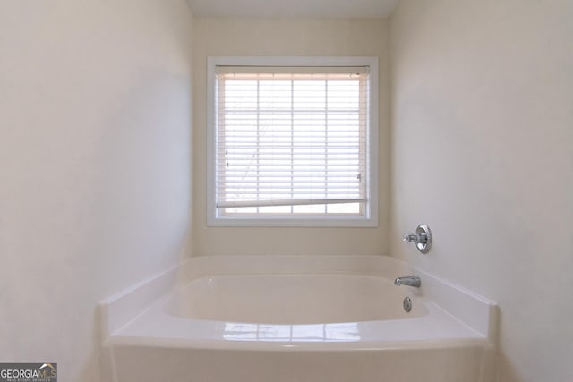 bathroom with a bath and a wealth of natural light