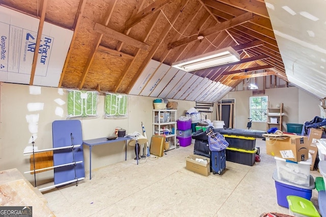 view of unfinished attic