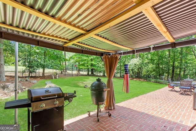 view of patio / terrace featuring a grill