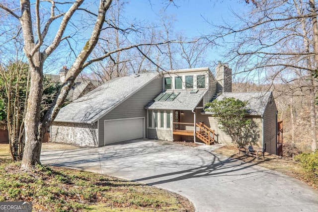 view of front of house with a garage