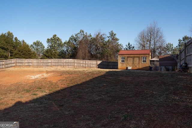 entry to storm shelter with a storage shed