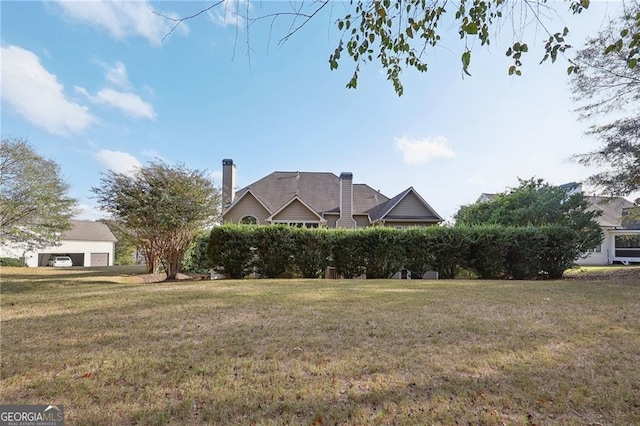 exterior space with a front lawn