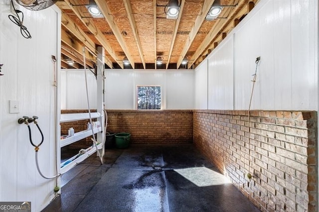 3055 Spring Hill Dr, Monroe, GA 30656 - basement with brick wall