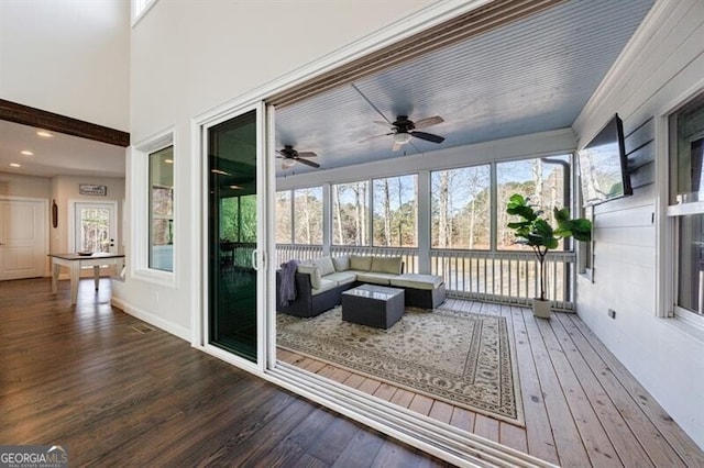 view of sunroom