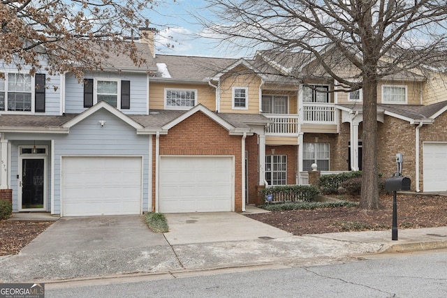 view of property featuring a garage