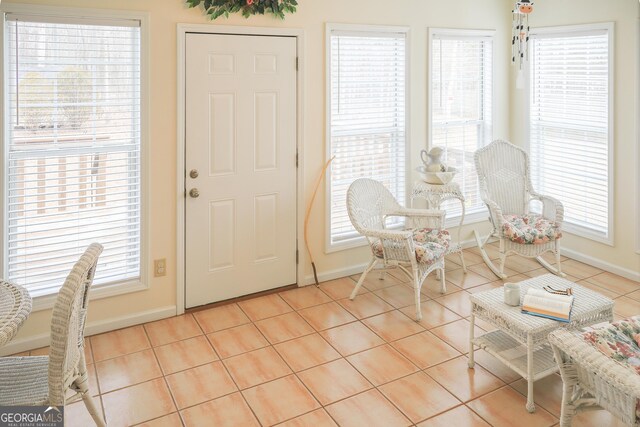 view of tiled dining area