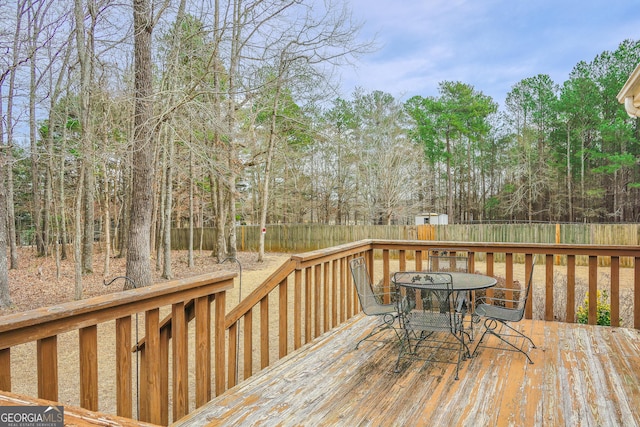 view of wooden deck