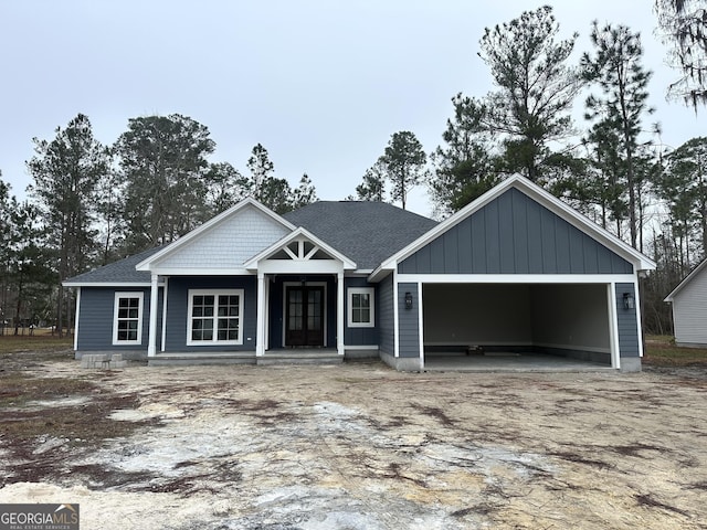 craftsman-style home with a garage