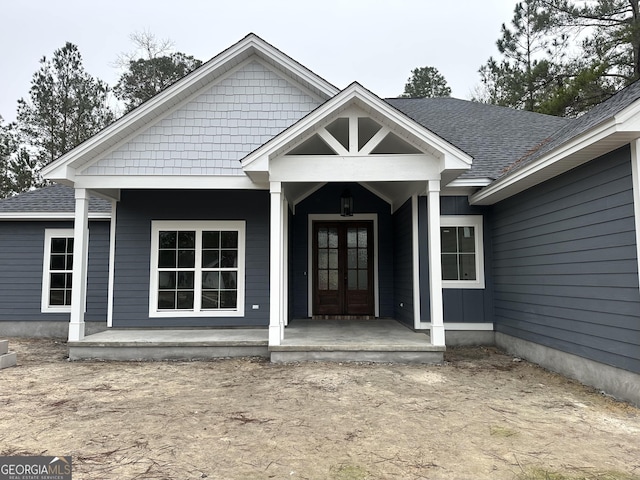 doorway to property with french doors