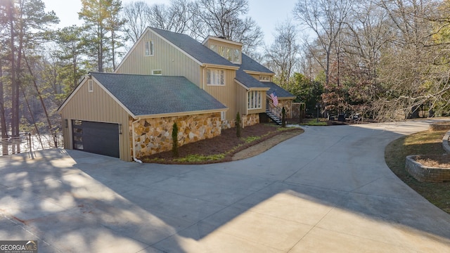 view of home's exterior featuring a garage