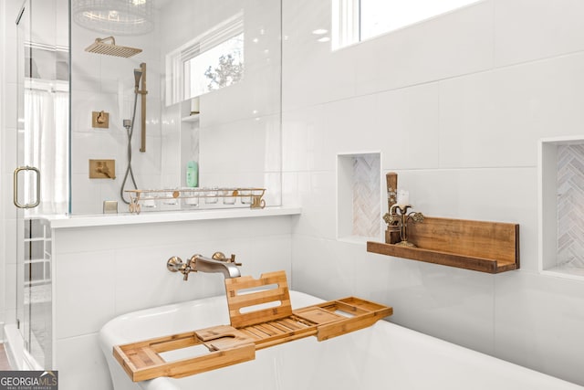 bathroom featuring walk in shower