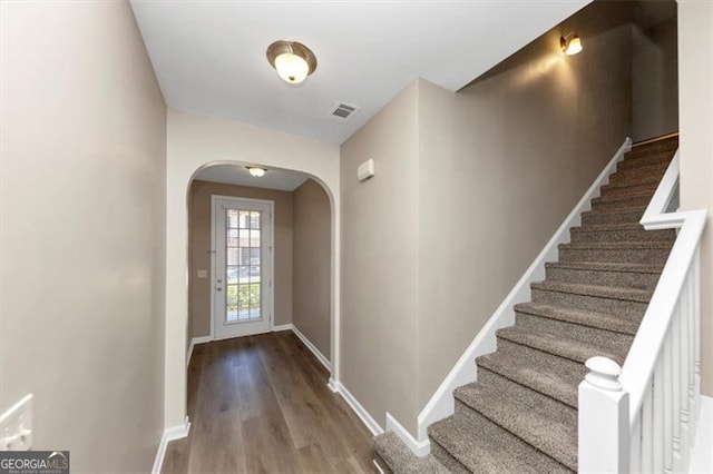 entryway featuring hardwood / wood-style floors