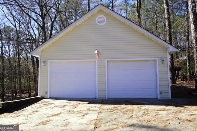 view of garage