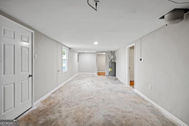 basement with electric water heater