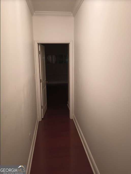 hallway with ornamental molding