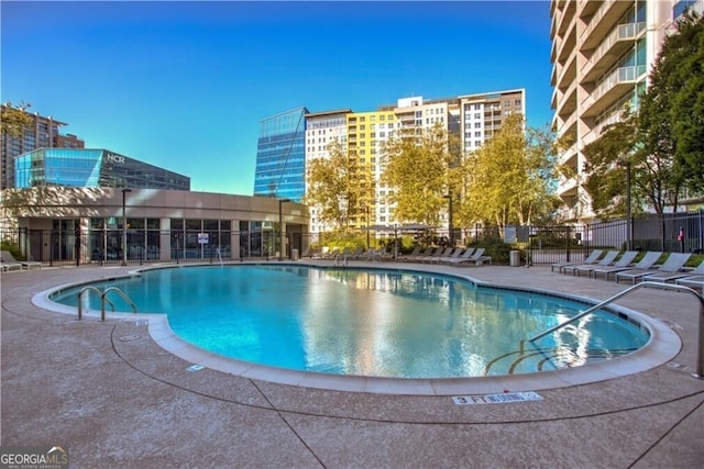 view of pool with a patio area