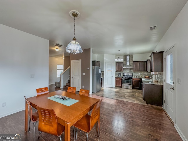 dining room featuring dark hardwood / wood-style floors