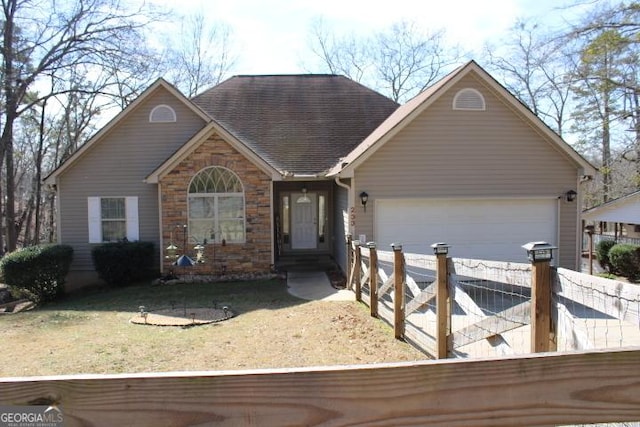 view of front of house with a garage