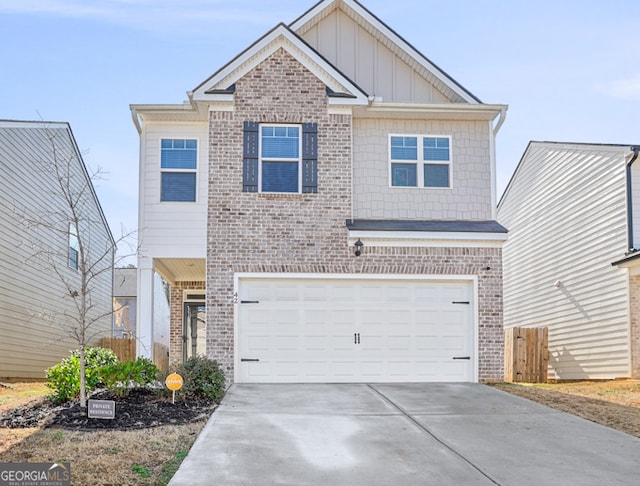 view of front of house with a garage