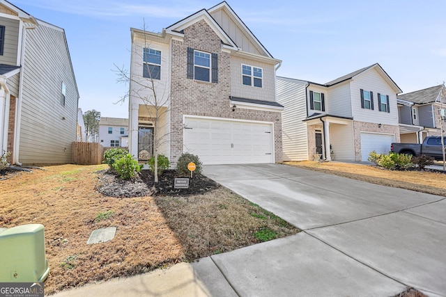 view of front of home with a garage