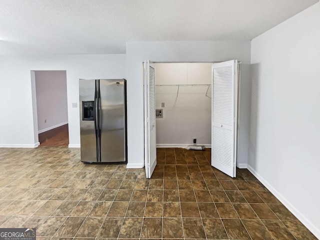 kitchen with stainless steel fridge