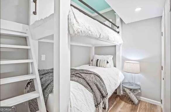 bedroom featuring hardwood / wood-style floors