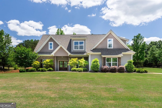 craftsman-style home with a front yard