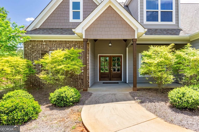 entrance to property with french doors