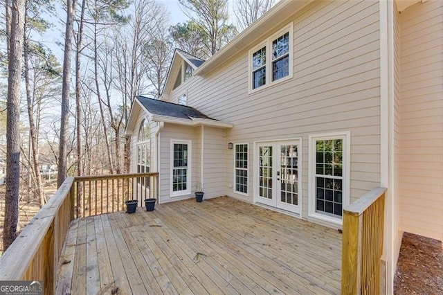 deck featuring french doors