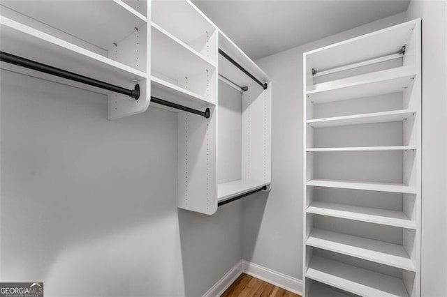 spacious closet featuring wood-type flooring