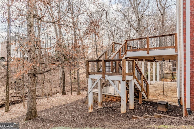 view of yard featuring a deck