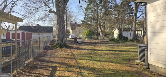 view of yard with fence