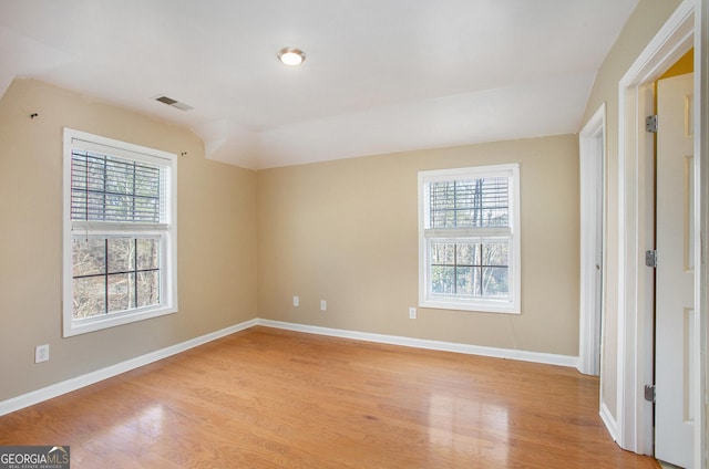 empty room featuring light hardwood / wood-style flooring