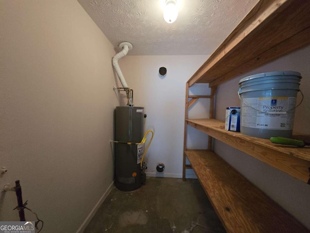 utility room with water heater