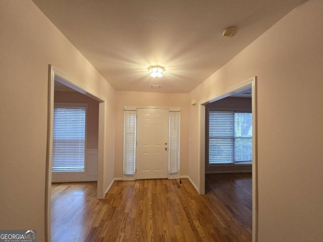 entryway featuring dark hardwood / wood-style flooring