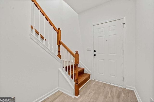 foyer featuring light wood-type flooring