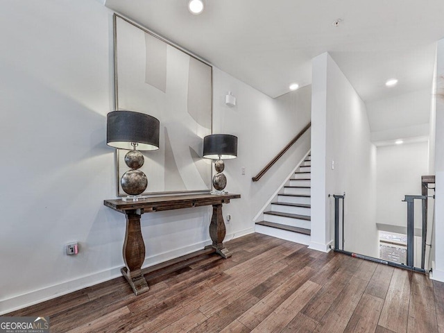 interior space featuring dark hardwood / wood-style flooring