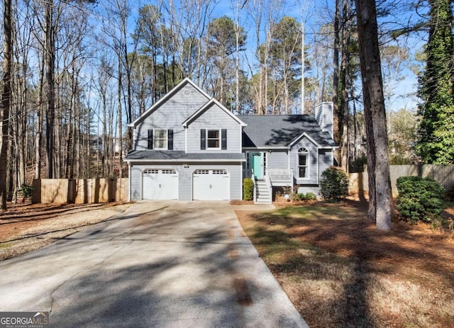 front of property featuring a garage