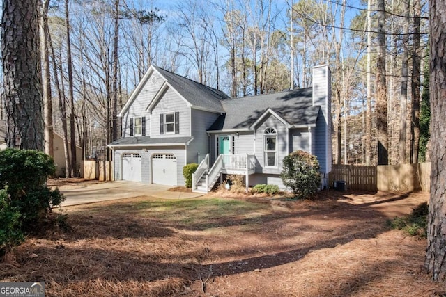 view of property with a garage