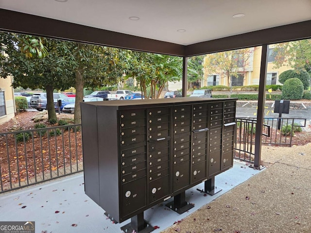 surrounding community with mail boxes