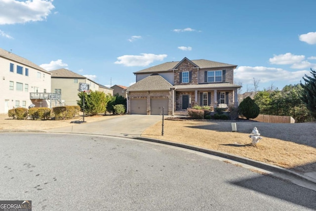 view of front of house featuring a garage