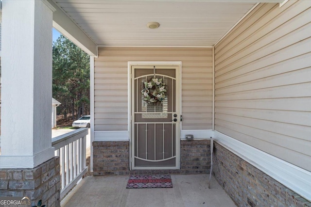 view of doorway to property