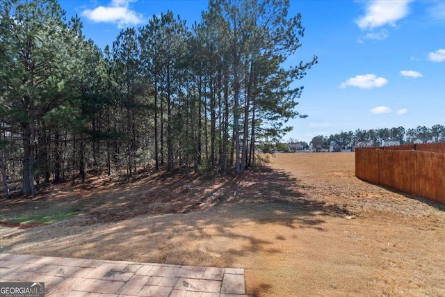 view of yard featuring fence