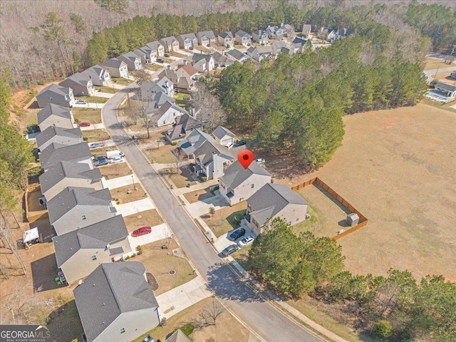 aerial view with a residential view