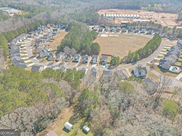 bird's eye view with a residential view