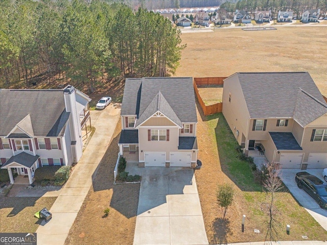 aerial view featuring a residential view