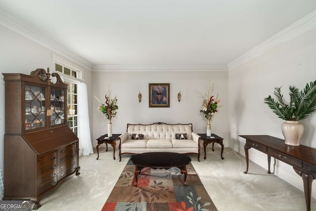 2290 Spencers Way, Stone Mountain, GA 30087 - sitting room featuring ornamental molding and light carpet