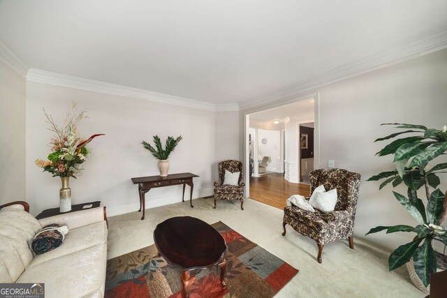 2290 Spencers Way, Stone Mountain, GA 30087 - living room with ornamental molding and carpet flooring