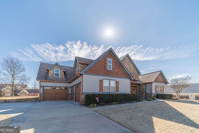 view of front of home with a garage