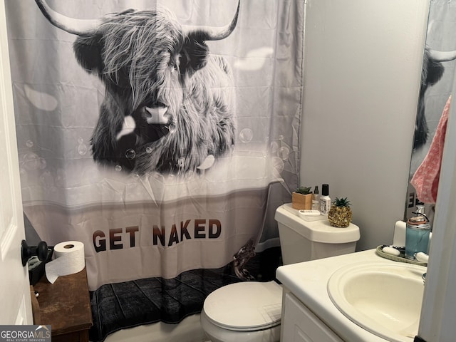 bathroom with vanity and toilet